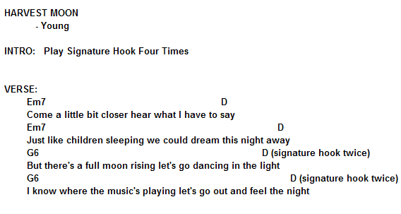 Harvest Moon - Lyrics 1