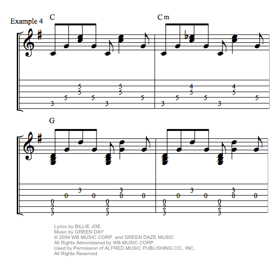 Wake Me Up When September Ends guitar tab example 4
