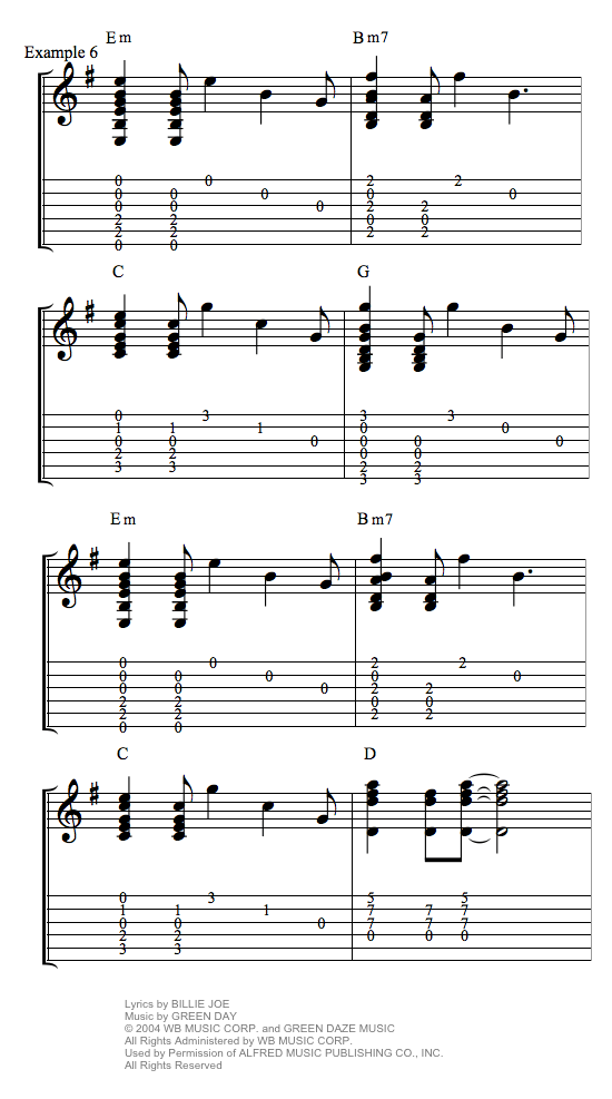 Wake Me Up When September Ends guitar tab example 6