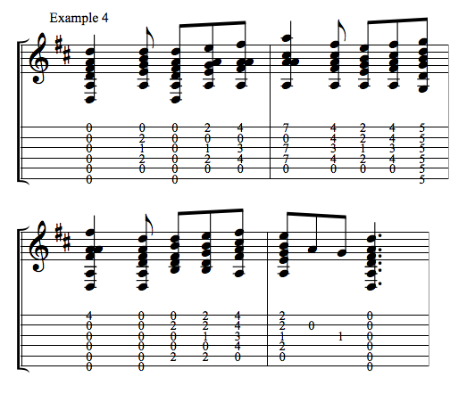 I Saw Three Ships guitar part example four