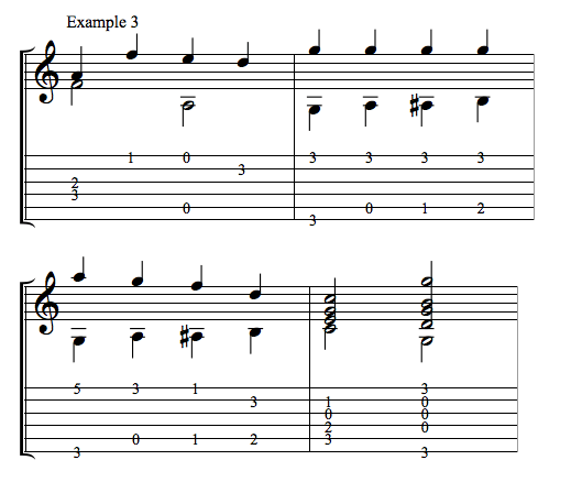 Jingle Bells for guitar example three