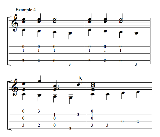 Jingle Bells for guitar example four