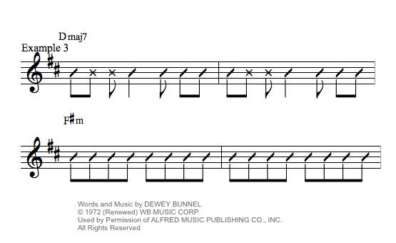 Ventura Highway by America chords and tab strumming example three