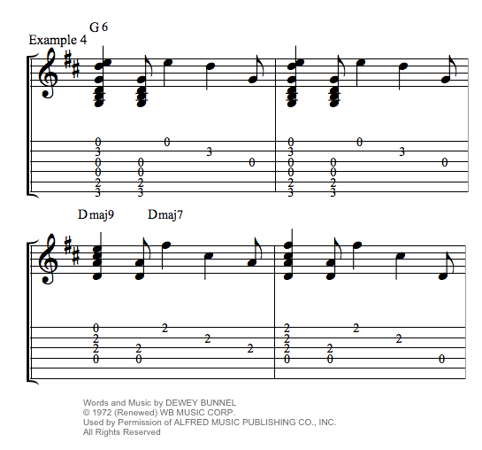 Ventura Highway by America chords and tab example four