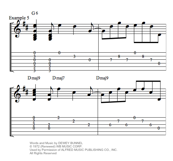 Ventura Highway by America chords and tab example five
