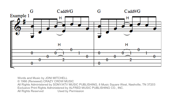 The Circle Game by Joni Mitchell guitar tab chords lyrics example one