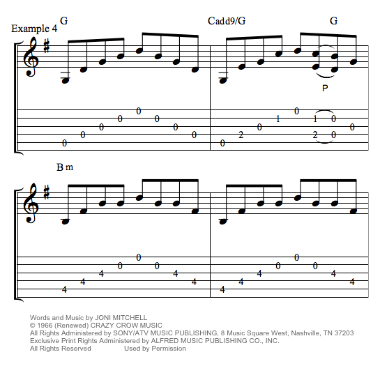 The Circle Game by Joni Mitchell guitar tab chords lyrics example four