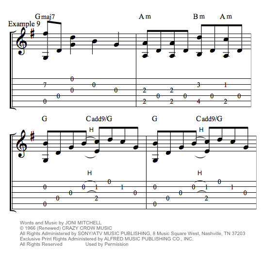 The Circle Game by Joni Mitchell guitar tab chords lyrics example nine