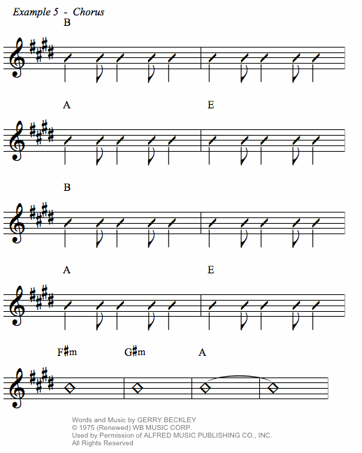 Sister Golden Hair by America chords and tab example 5 chorus