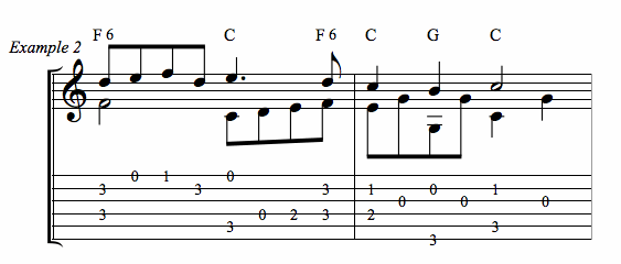 Deck the Hall guitar tab example two