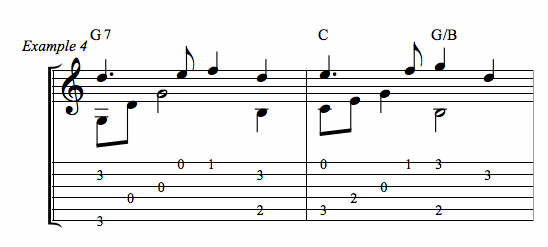 Deck the Hall guitar tab example four