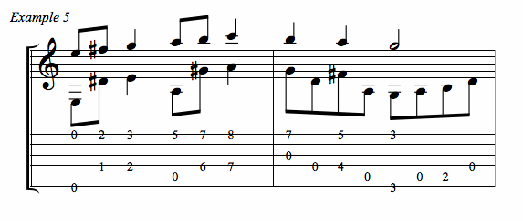 Deck the Hall guitar tab example five